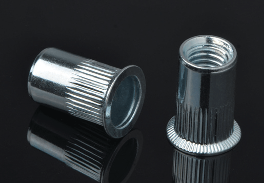 Acier Coussunk Head Knurled Body Rivet Nuts Open Type