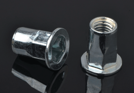 Têtes plates en acier intérieur-hex rivet noix ouverte